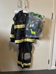 Fire Fighter Jacket, Bib Overalls and Hard Hat