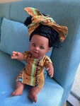 F188: Baby doll with hair scarf