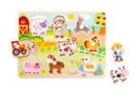 Wooden Farm Peg Kids Learning Play 30cm Puzzle Board