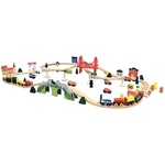 Wooden Train Set with Mountain Tunnel