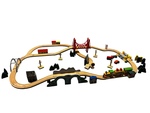 Wooden Train Set with Mountain Tunnel