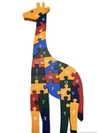 Alphabet & Numbers Wooden Giraffe Puzzle