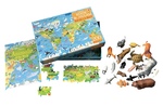 Animals of the World - Book, Puzzle (200 Pieces) & Animals