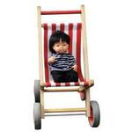 Pram - red/white wooden