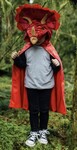 Red Triceratops Dinosaur Hooded Cape