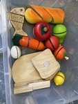 Wooden fruit and vegetable play set