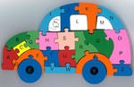 Letters and Numbers Car Puzzle
