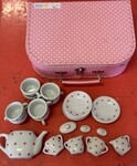23 Piece Porcelain Tea Party Set in Carry Case