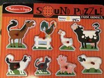 Farm Animals Sound Puzzle – 8-Piece Wooden Peg Puzzle with Realistic Sounds