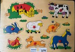 Wooden Farm  Animal Peg Puzzle 