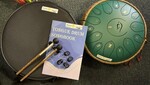 Steel Tongue Drum Green "C" Note - 30 cms, with 15 notes