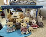 Sylvanian Families Seaside Restaurant, Car, Pair of Rabbits & 5 Dogs