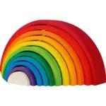 C148: Wooden Rainbow Stacker 11 Pieces