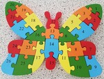 Wooden Butterfly Number Puzzle