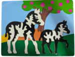 Wooden zebra and foal puzzle