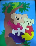 Wooden koala and joey puzzle