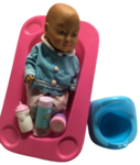Baby with bath and potty
