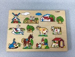 Wooden Farm Animal Peg Puzzle