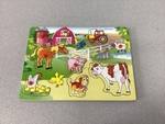 Wooden Farm Animals Peg Puzzle