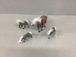 A487: Grey-Brown Fur Horse Family Set