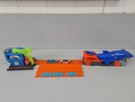 Hot wheels shark transporter and Fuel stop playset