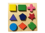 Colourful small wooden shape puzzle