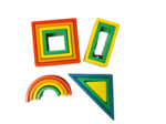 Bright wooden shapes