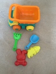 dump truck with sand tools 