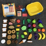 Food & cash register shopping set 