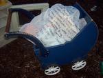 Blue Wooden Pram