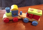 Wooden train and carriage