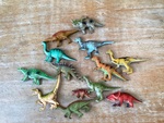 Small plastic dinosaurs