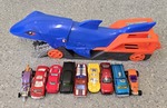 Hot Wheels cars and shark car eater 