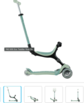 Globber Go Up Active Ecologic 3 in 1 scooter in pistachio