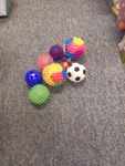 bag with 8  textured balls