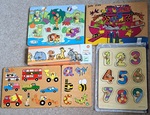 puzzle bag of 6 puzzles 