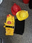 2 Firemans hats - red and yellow