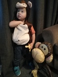 monkey costume and blow up monkey. 1-3 years