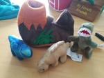 soft dino volcano with 3 dinos