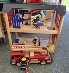 Fire station and engine
