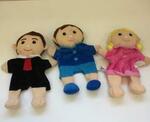 People Hand Puppets (3 puppets, dad, boy, girl)