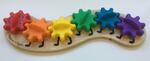 Rainbow caterpillar with 6 coloured gears