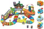 Vtech Toot Toot Drivers Train Set and 4 x extra vehicles (coach, tow truck, car and helicopter)