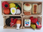 Wooden food grouping set