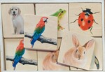 Wooden animal memory game