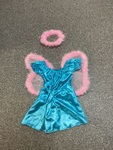 Blue fairy dress with pink wings and halo Size 3-5