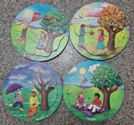 Four Seasons Raised Puzzles x 4