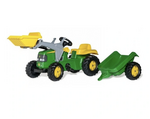 John Deere tractor, trailer and loader.