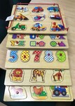 Set Of 5 Wooden Peg Puzzles