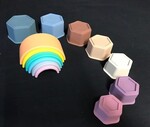 Silicon Hexagon Stacking Cups and Rainbow Arches